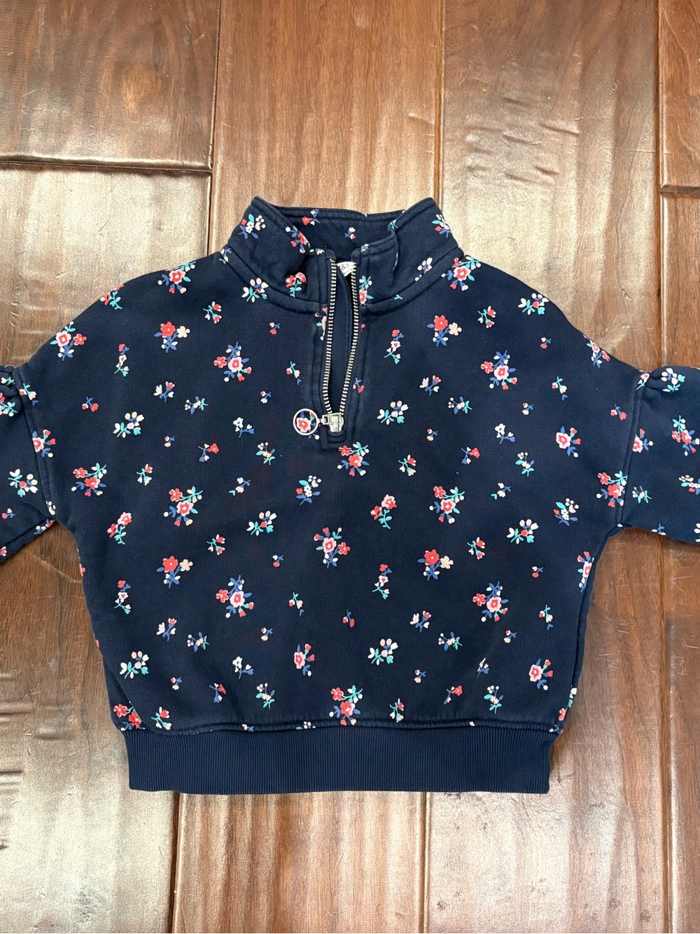 Floral 3/4 zip sweatshirt - EUC